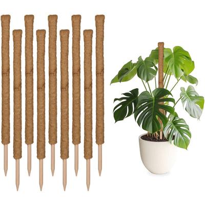 Relaxdays - Kokosstäbe 10er Set, Pflanzenstäbe für Monstera, Efeutute und mehr, 90 cm lang, Image