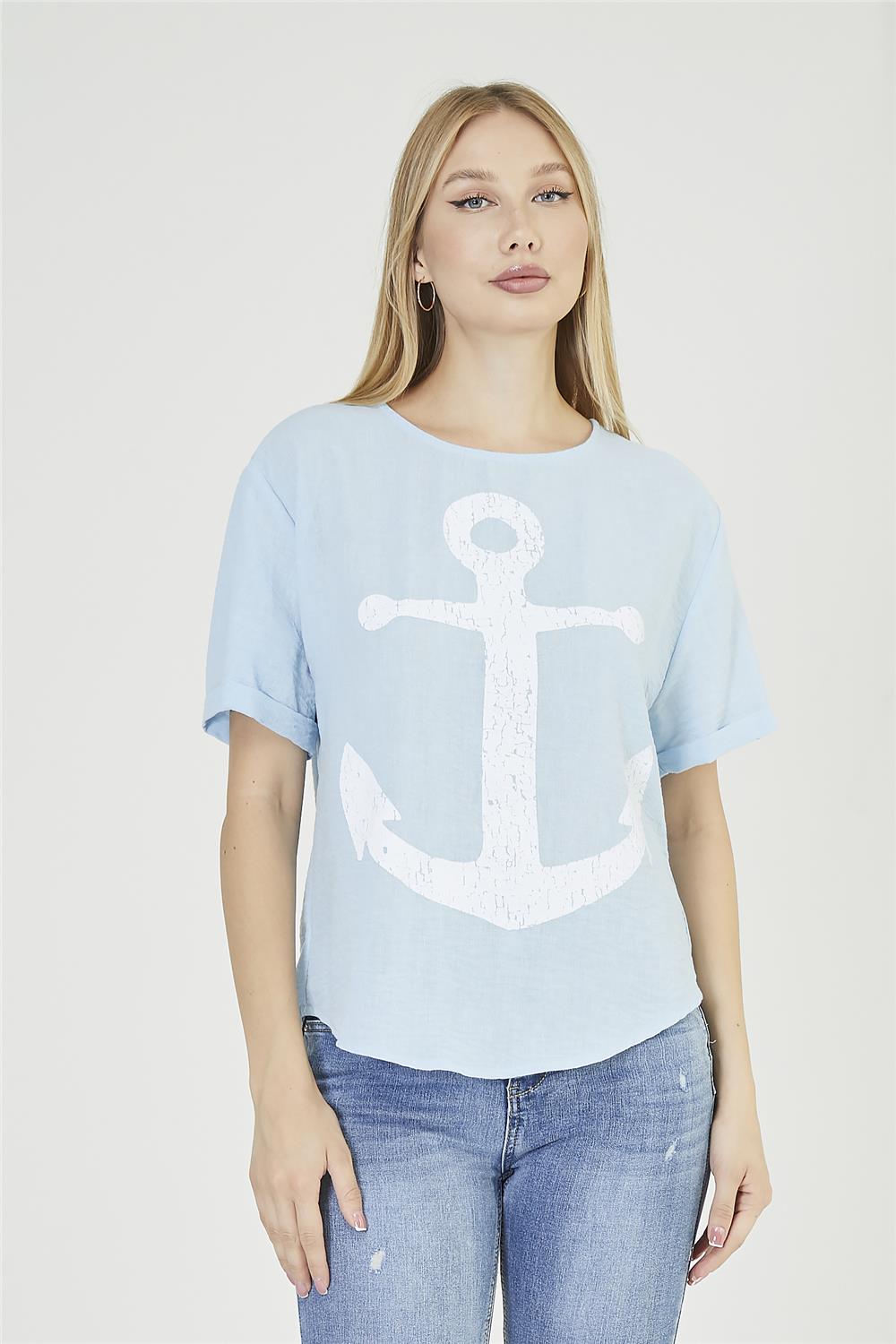 Bedruckte Bluse mit Knopfdetail Image