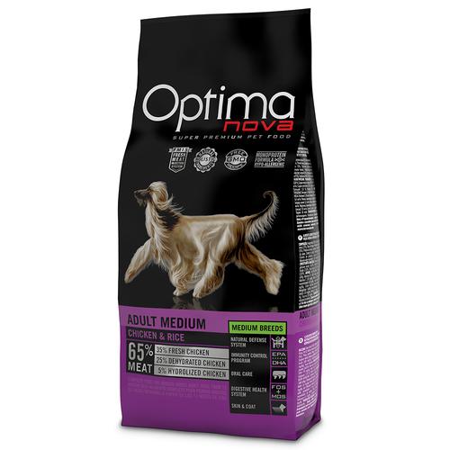 2 x 12 kg Optimanova Adult Single-Protein Premiumfutter zum Sonderpreis! - Medium Huhn & Reis