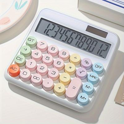 TEMU High-precision 12-bit Desktop Calculator - Large Display, Big Buttons For - Students & Office Work Without Batteries