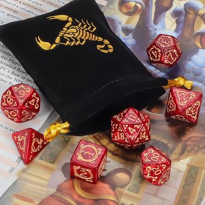 TEMU [customer ] Premium Polyhedral Dice Set (7pcs) With A Drawstring Bag For D&d Rpg Mtg Table Games. Gaming, Halloween, Christmas Gifts, And Role-