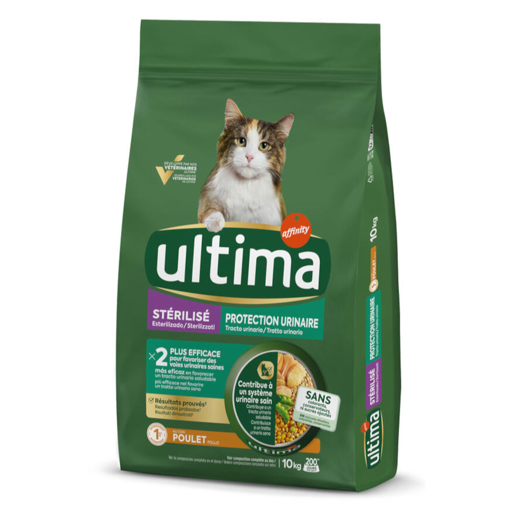 1,5 kg gratis! 7,5 kg / 10 kg Ultima Cat Crocchette per gatti - (8,5 + 1,5 kg) Sterilized Urinary Pollo