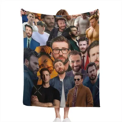 Chris Evans Photo Collage Thin Blanket Soft comforter sets throw for Couch Warm Flannel Blankets Bedroom Summer Blanket