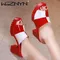 Luxury Patent Leather Platform Slides Sandals Summer Peep Toe Shoes Elegant High Heels Slippers Women Party Office Footwear 2024