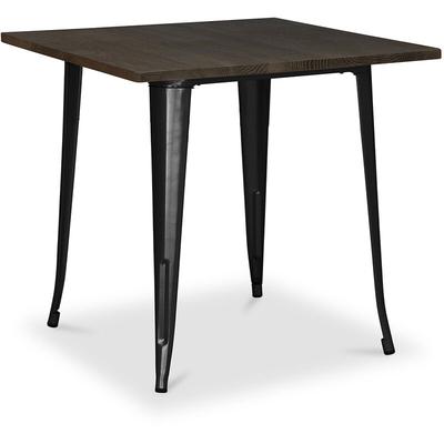 Quadratischer Esstisch - Industriedesign - Holz und Metall - Stylix Schwarz Image