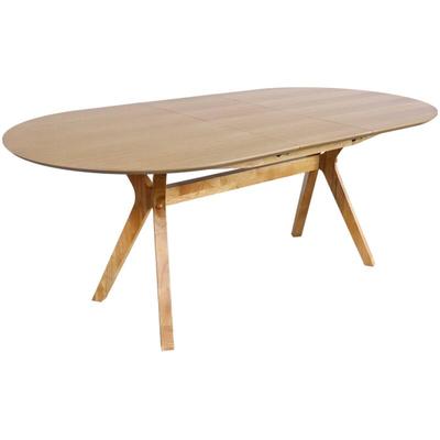 Sweeek - Ausziehbarer Esstisch, oval, 160-200 cm 6-8 Personen mdf und Eichenfurnier Image