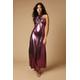 Oasis Womens Petite Occasion Metallic Twist Neck Midaxi Dress - Pink - Size 10 UK | Oasis Sale | Discount Designer Brands