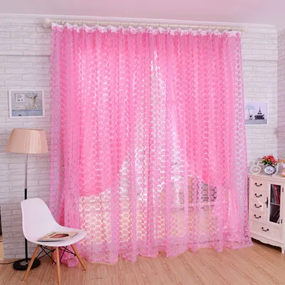 1side Romantic Home Decor Rose Voile Perspective Curtains Living Room Window Curtains Tulle Sheer