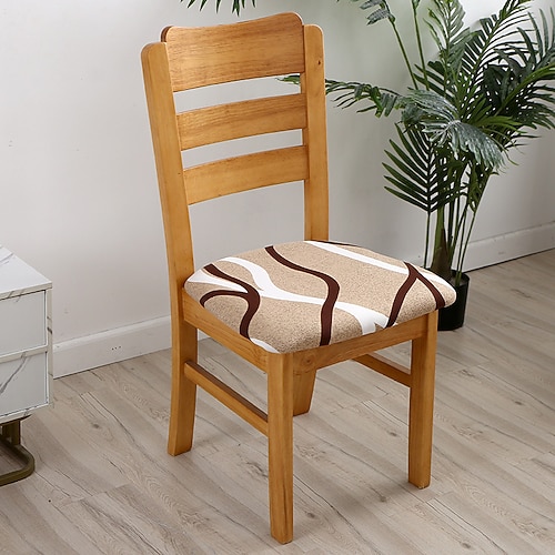 Stuhlsitzbezug dehnbarer und strapazierfähiger Schonbezug Stuhlhussen, ideal zum Schutz und Auffrischen von Stuhlsitzen, verleiht Esszimmer-, Büro- oder Wohnzimmerstühlen Komfort und Stil Image