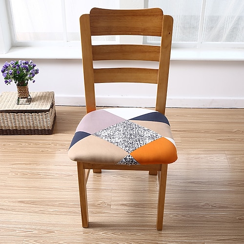 Stuhlsitzbezug dehnbarer und strapazierfähiger Schonbezug Stuhlhussen, ideal zum Schutz und Auffrischen von Stuhlsitzen, verleiht Esszimmer-, Büro- oder Wohnzimmerstühlen Komfort und Stil Image