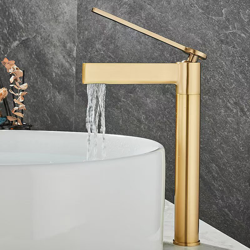 Bathroom Faucet Brass Brushed Gold Basin Faucet Mixer Tap Wash Basin Faucet Single Handle Hot Cold Lavotory Faucet