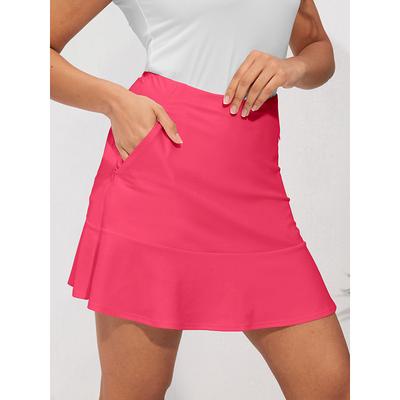 Women's Golf Skorts Dark Pink Red Bottoms Ladies Golf Attire Clothes Outfits Wear Apparel