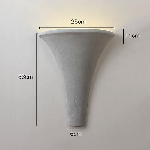 Wandbeleuchtung mit Zylinderschirm aus Zementschale im modernen Stil, 1 Licht, Badezimmer-Wandleuchte in Grau, Wandleuchte aus Zement, 85–265V Image