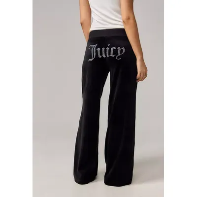 Juicy Couture UO Exclusive Black Ida Velour Track Pants - Black S at Urban Outfitters