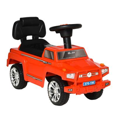 Toddler Push Ride-On Car with Under-Seat Storage, Music & Safety Features - Red