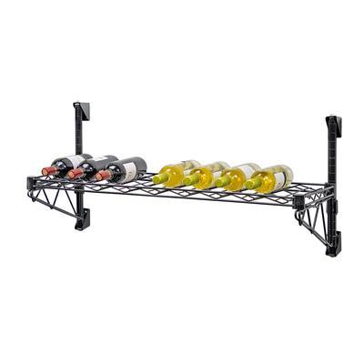 Quantum Food Service WC14-1436WBK Commercial Wine Shelf w/ 9 Bottle Capacity, Black