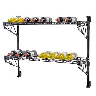 Quantum Food Service WC14-1448WBK-2 Commercial Wine Shelf w/ 24 Bottle Capacity, Black