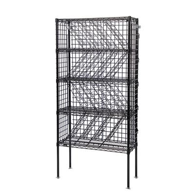 Quantum Food Service WR74-BW1448BK 74"H Commercial Wine Rack w/ () Bottle Capacity, Black