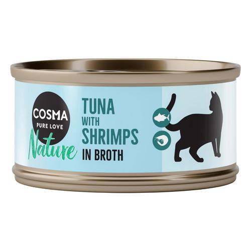 24x70g Cosma Nature Thunfisch & Shrimps Katzenfutter Nass - 20+4 gratis!