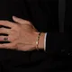 Braccialetto da uomo con catena di semi di melone in acciaio inossidabile Color argento da 3mm, gioielli Hip-Hop Rock, braccialetto di moda semplice per le donne