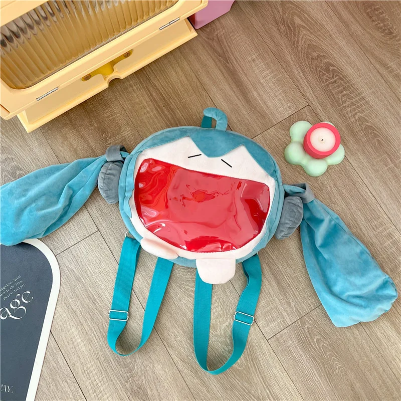 Borsa a Tracolla Hatsune Miku, Zaino Anime Carino in Peluche, Zainetto Kawaii per Studenti, Idea Regalo Giocattolo