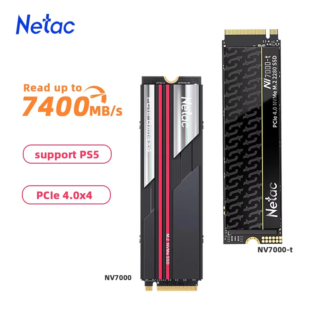 Netac 7400 MB/s SSD NVMe M2 2 TB 1 TB 512 GB 4 TB interne Solid-State-Festplatte M.2 PCIe 4.0x4 2280 SSD-Festplatte für PS5 Laptop PC Image