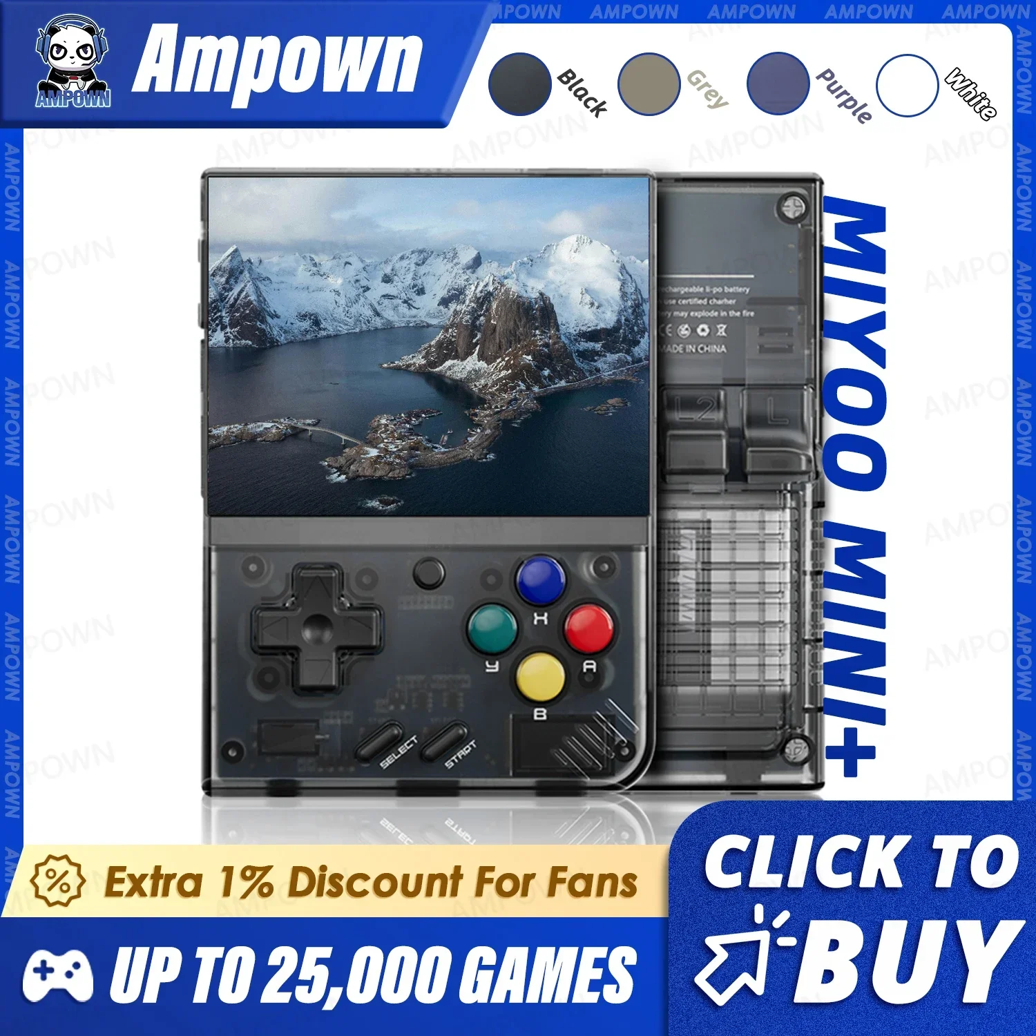 MIYOO Mini Plus Tragbare Retro Handheld Spielkonsole V2 Mini + IPS Bildschirm Klassische Videospielkonsole Linux System Kinder Geschenk Image