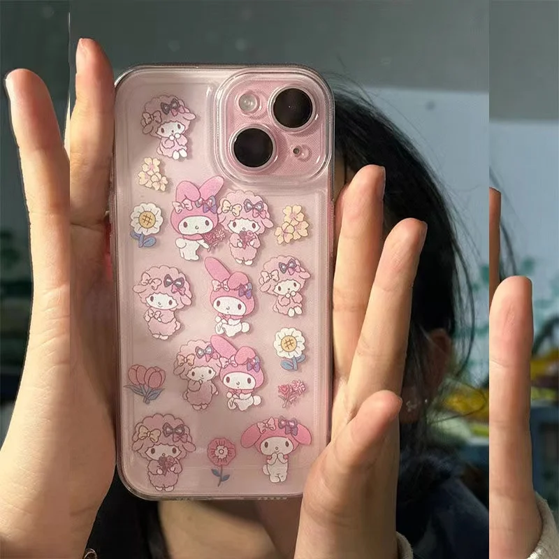 Sanrio My Melody's Sunflower Handyhülle für iPhone 16 15 14 13 12 11 Mini Pro Max X XR XS Max 7 8 Plus SE20 Transparente Abdeckung Image