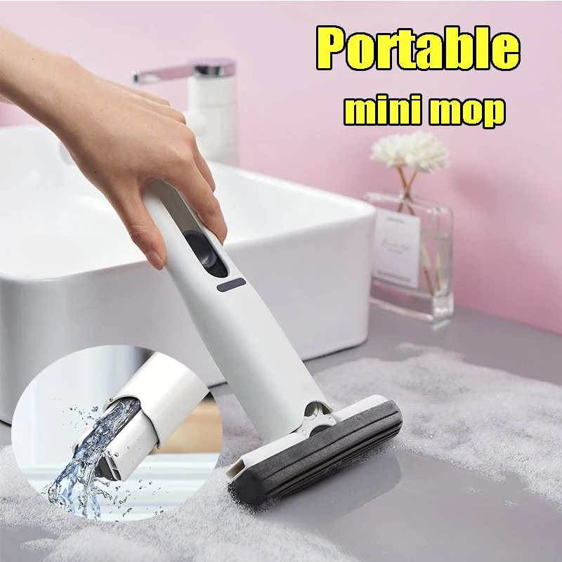 Leistungsstarke Squeeze Mini Mopp Klapp Hause Reinigung Mops Mit Schwamm Selbst-quetschen Boden Waschen Mops Schreibtisch Fenster Auto Sauber werkzeuge Image