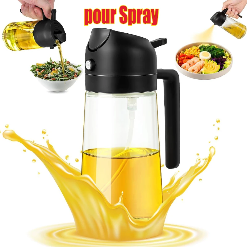 2in1 500 ml Kunststoff Spray Öl Sprayer Flasche Spray Öl Spender Öl Jar Menage BBQ Küche Backen Braten Picknick küche Werkzeug Image