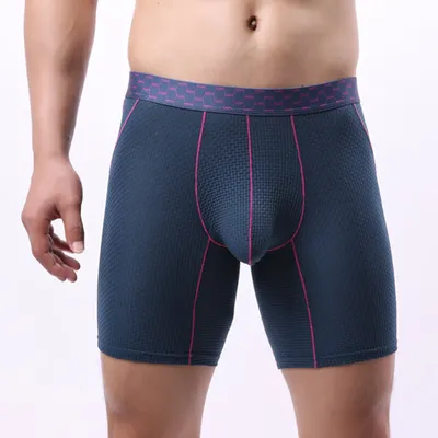 Herren Soft Pouch Unterwäsche Lange Beine Shorts Gesäß Heben Boxer Briefs Stretch Unterhose Höschen Sport Atmungsaktive Slips Image