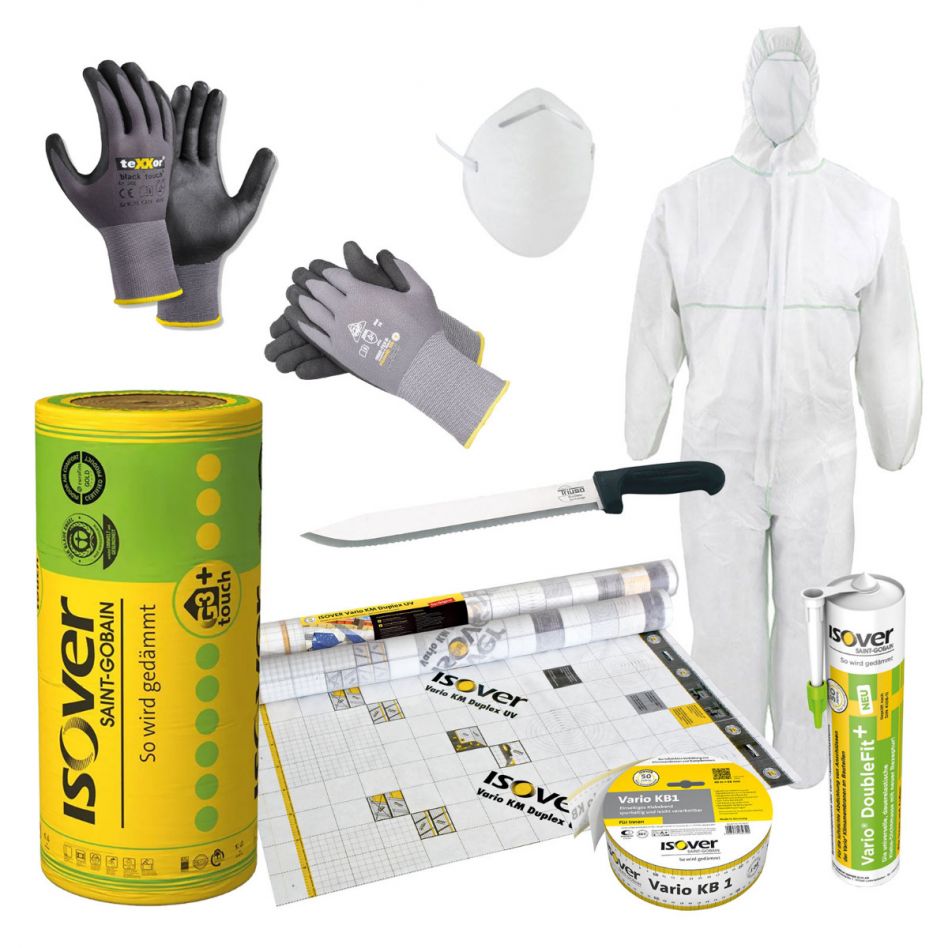 ISOVER Dachdämmung Komplett-Set für Dachausbau, 035, 160 mm,200 m² Fläche Image