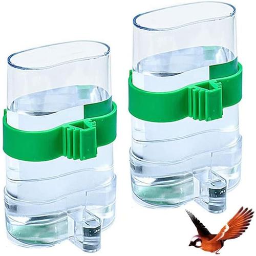 Vogelkäfig-Wasserflasche, 2-teiliger automatischer Wasserspender für Vögel, transparenter