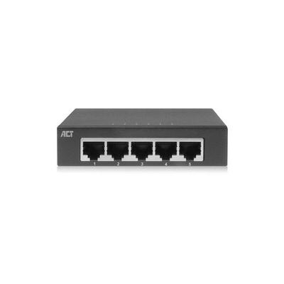 ACT - 10/100/1000 Mbps Netzwerk-Switch 5 Ports - Metallgehäuse