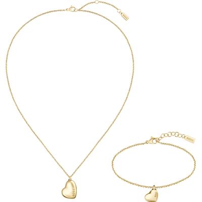 Ketten und Armband Set BOSS, gold (gelbgoldfarben), Schmuck-Sets, Damen, Edelstahl