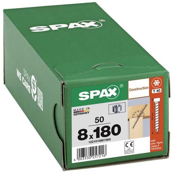 SPAX Holzbauschrauben T40 Zylinderkopf WIROX 8 x 180 mm 50 Stück Image