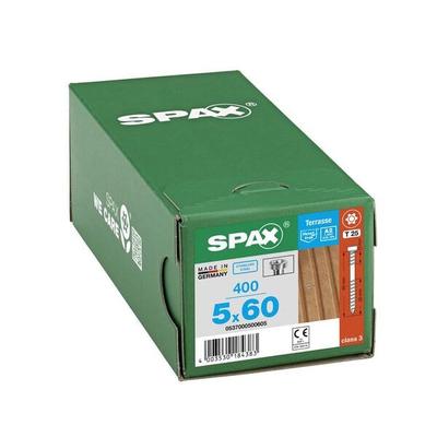 SPAX Terrassenschrauben T25 Zylinderkopf Edelstahl A2 5 x 60 mm 400 Stück silber