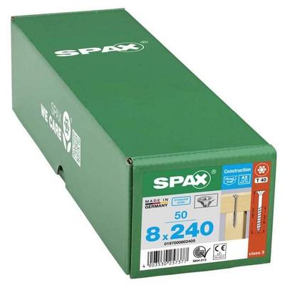 SPAX Universalschrauben T40 Senkkopf Edelstahl A2 8 x 240 mm 50 Stück silber