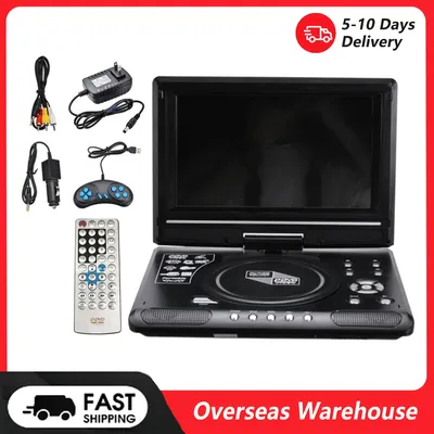 9.8inch 16:9 Widescreen 270° Rotatable LCD Screen Home Car TV DVD Player Portable VCD Compact Disc