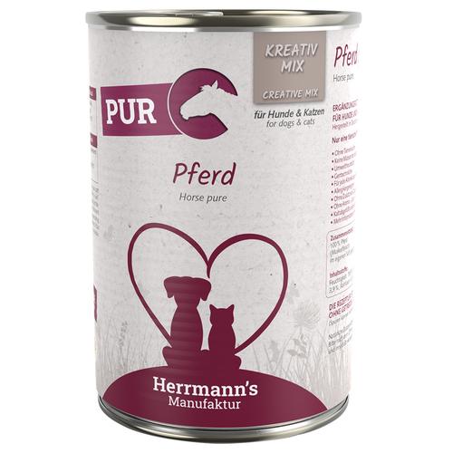 6x400g Pferd Herrmann´s Kreativ-Mix Reinfleisch Hundefutter nass