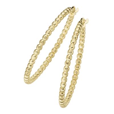 Smart Jewel - Creolen mit diamantierter Oberfläche, Silber 925 1 ct Gold