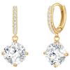 Lulu & Jane Creolen aus Metall in Gelbgold mit Zirkonia 22,5 mm Damen