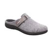 Pantoffel ROHDE "BARI", Damen, Gr. 37, grau (grau, meliert), Filz, klassisch, Schuhe, Hausschuh, Clog mit Klettverschluss-Riemchen