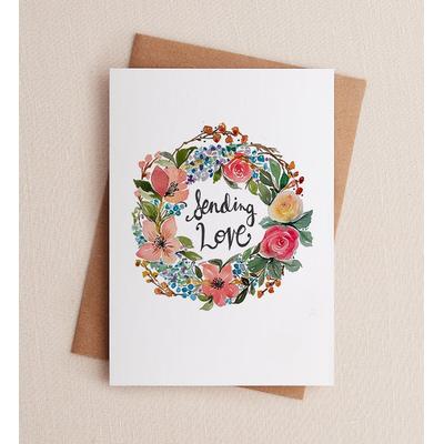 1-800-Flowers Everyday Gift Delivery Sending Love Floral Wreath Sympathy Greeting Card