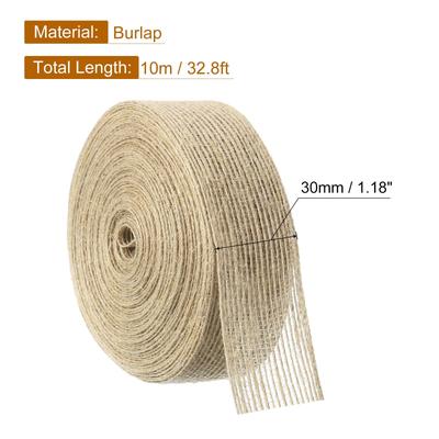 1 Roll Natural Burlap Fabric Ribbon Burlap Wired Ribbon Rustic Ribbon - Natural Color