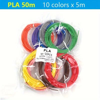 TEMU 10/ Colors Pla Filament For 3d Printing Pen, High-temperature Plastic Material, Vibrant And Non-repetitive Colors, Ideal For 3d Modeling And Creative Drawing Image