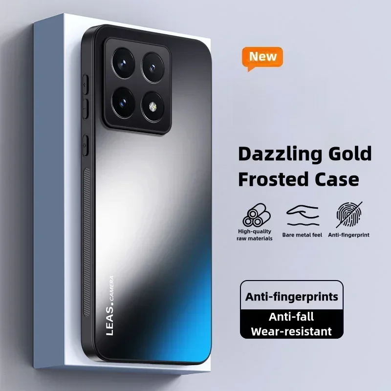 Custodia per Xiaomi 14T Pro 13T 12T Pro 14TPro Poko Poco F6 Pro F4 X6 X 6 Custodia rigida per telefono con protezione in silicone oro abbagliante satinato