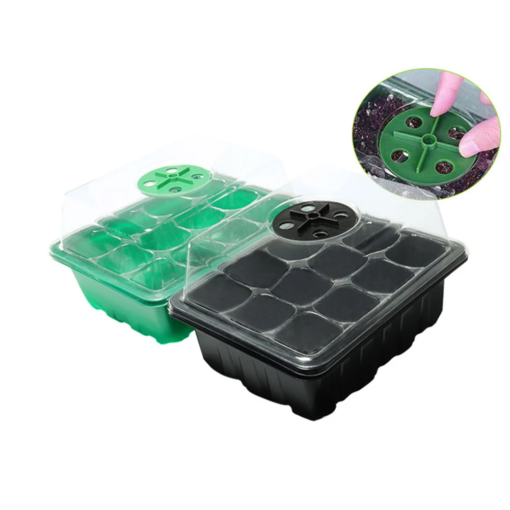 12-Loch-Samenstartschale mit Feuchtigkeitskuppel-Keimung starters chale Sukkulenten vermehrung schale für Sukkulenten Image