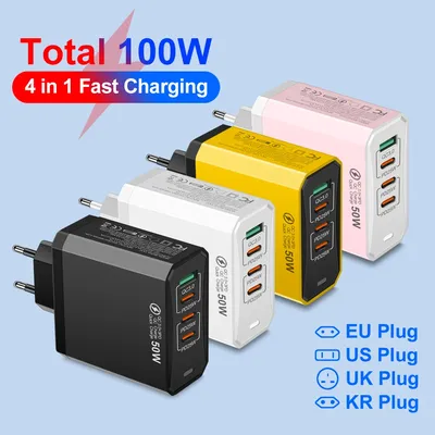Insgesamt 100 W USB Ladegerät Telefon Ladegerät Schnelle Lade Für Xiaomi Samsung Huawei Reise Ladegerät Adapter Für iPhone Schnell ladegerät Image