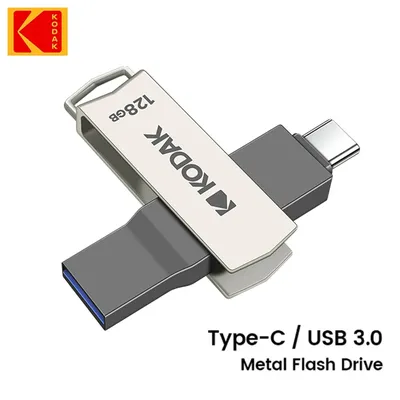 KODAK 2 in 1 Typ C Pendrive 256 GB 128 GB 64 GB 32 GB OTG USB-Flash-Laufwerk Metall USB3.0-Festplatte für Android-Handy/PC/Laptop Image
